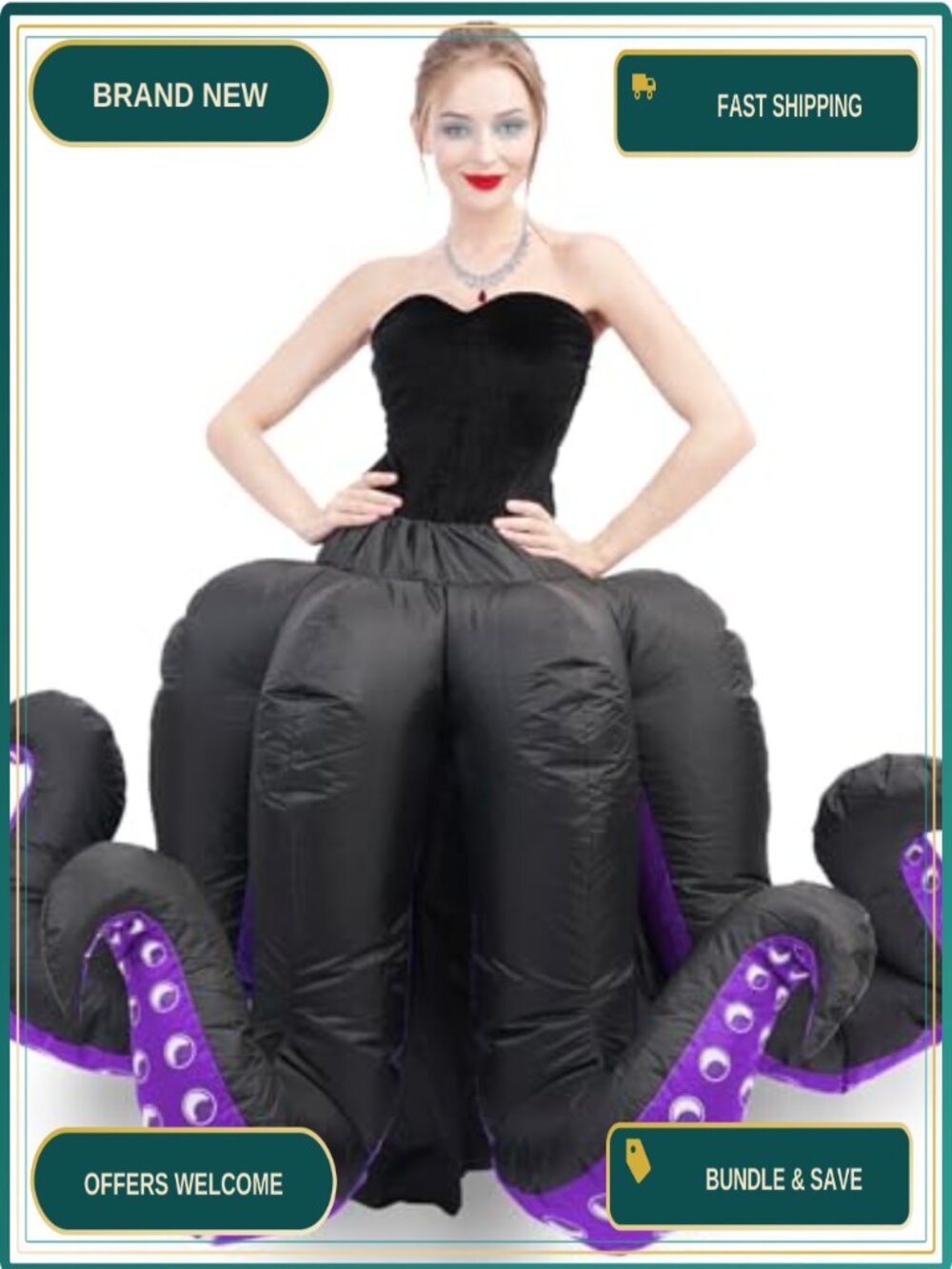 Inflatable Octopus Costume Adult Blow Up Cosplay Halloween Suit